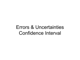 Errors & Uncertainties