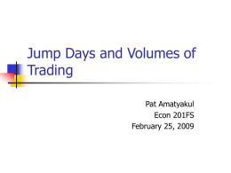 Jump Days and Volumes of Trading