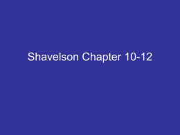 Shavelson (chapter 10-12) t