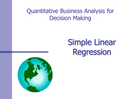 403: Quantitative Business Analysis for Decision Making