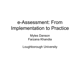 e-Assessment: From Implementation to Practice. Myles