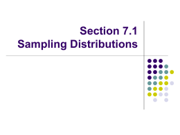 Section 9.1 Sampling Distributions