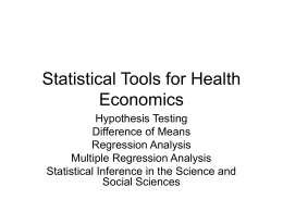 Statistical Tools for Health Economics