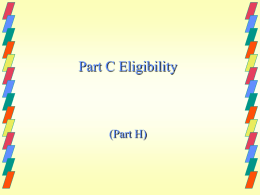 Part C Eligibility