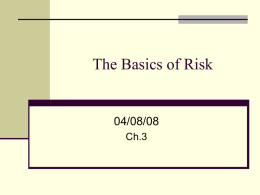 The Basics of Risk