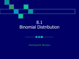8.1 Binomial Distribution