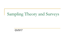 Sampling Theory and Surveys - ORB