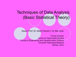 Techniques of Data Analysis