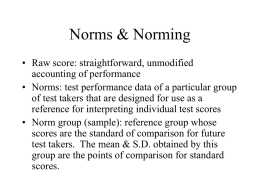 Norms & Norming