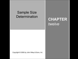 Chapter 12 Sample Size Determination