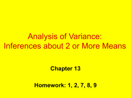 Inferences About Two or More Means