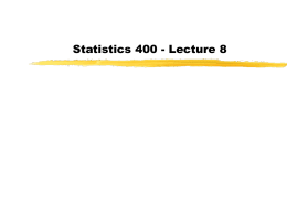 Lecture 8 - Statistics