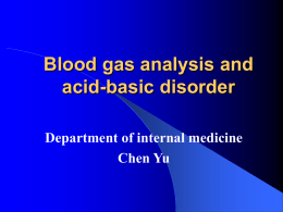 Blood gas analysis and acid