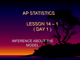 P. STATISTICS LESSON 14 – 1 ( DAY 1 )