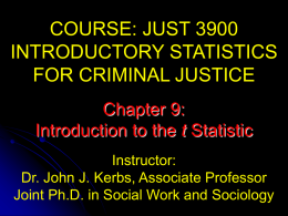 Chapter 9: Introduction to the t statistic