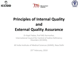 Principles of Internal Quality and External Quality Assurance