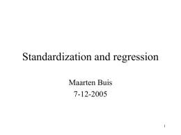 Standardization and regression
