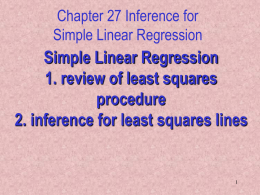 Chapter 27 Inference for Simple Linear Regression