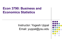 Econ 3780: Business and Economics Statistics