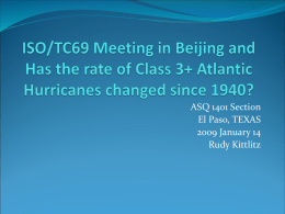 ISO/TC69 Meeting in Beijing and Has the rate of