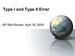 Type I and Type II Error