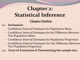 i) Confidence Interval Estimates for Population Mean