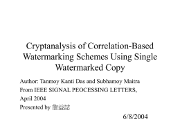 Cryptanalysis of Correlation-Based Watermarking Schemes