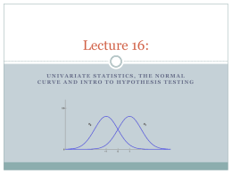 Normal Curve and Hypothesis Testing