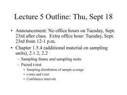 Thu Sep 18 - Wharton Statistics Department