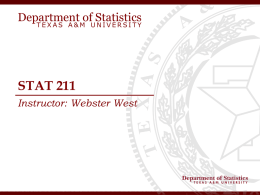 Topic 01 - Dept. of Statistics, Texas A&M University