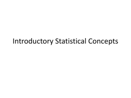 Introductory Statistical Concepts