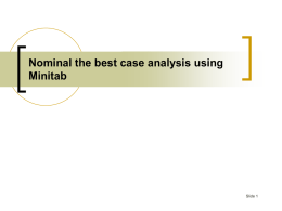 Nominal the best case analysis using Minitab