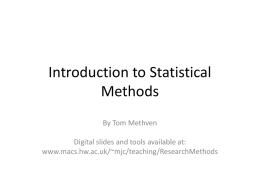 Introduction to Statistical Methods Pictorial