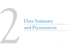 2-1 Data Summary and Display