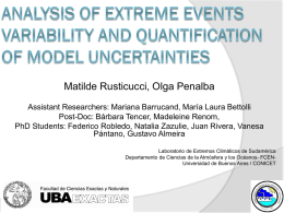 Analysis of extreme events variability and quantification of model