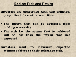 IPM Chp01 Risk and Return Concept