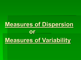 3 Measures of Dispersion