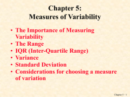 Chapter 5 Measures of Variability