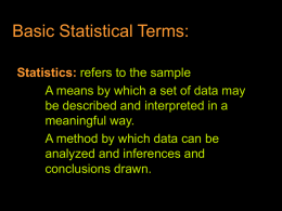 Basic Statistical Terms: