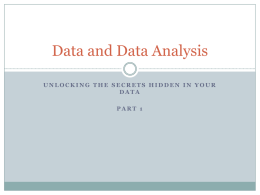 Data Analysis Overview