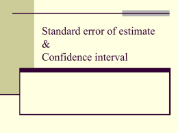 Standard error of estimate & Confidence interval