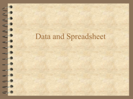Data and Spreadsheets