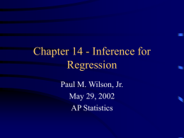 Chapter 14 - Inference for Regression