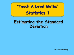 33 Estimating Standard Deviation