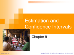 confidence interval estimate - McGraw Hill Higher Education