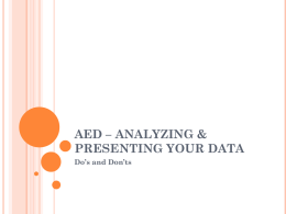 AED – Analyzing & Presenting Your Data