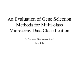An Evaluation of Gene Selection Methods for Multi