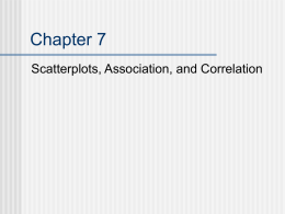 Chapter 7 Scatterplots, Association, and Correlation