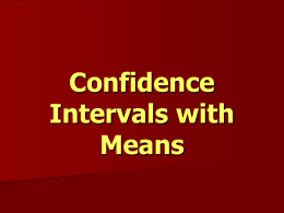 Confidence Intervals