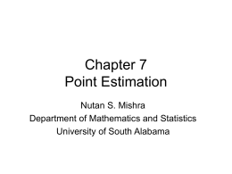 Chapter 7 Point Estimation - University of South Alabama
